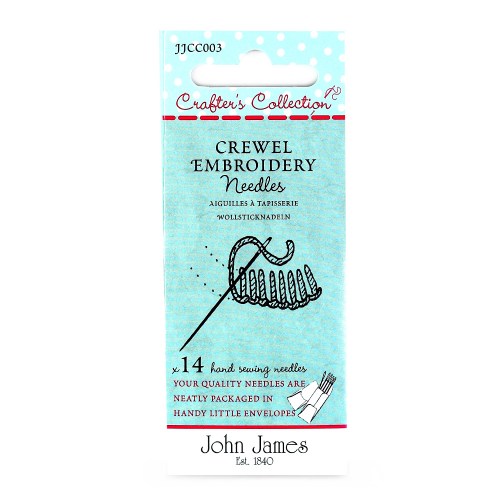 John James Hand-Sewing Needles, Crewel/Embroidery, 5/10, Rowley